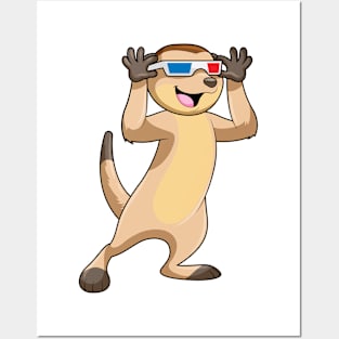 Meerkat with Glasses Posters and Art